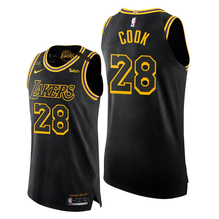 Men's Los Angeles Lakers Quinn Cook #2 NBA 2020 Honors Kobe Authentic 8 Golden Mamba Week Black Basketball Jersey NRI4583TV